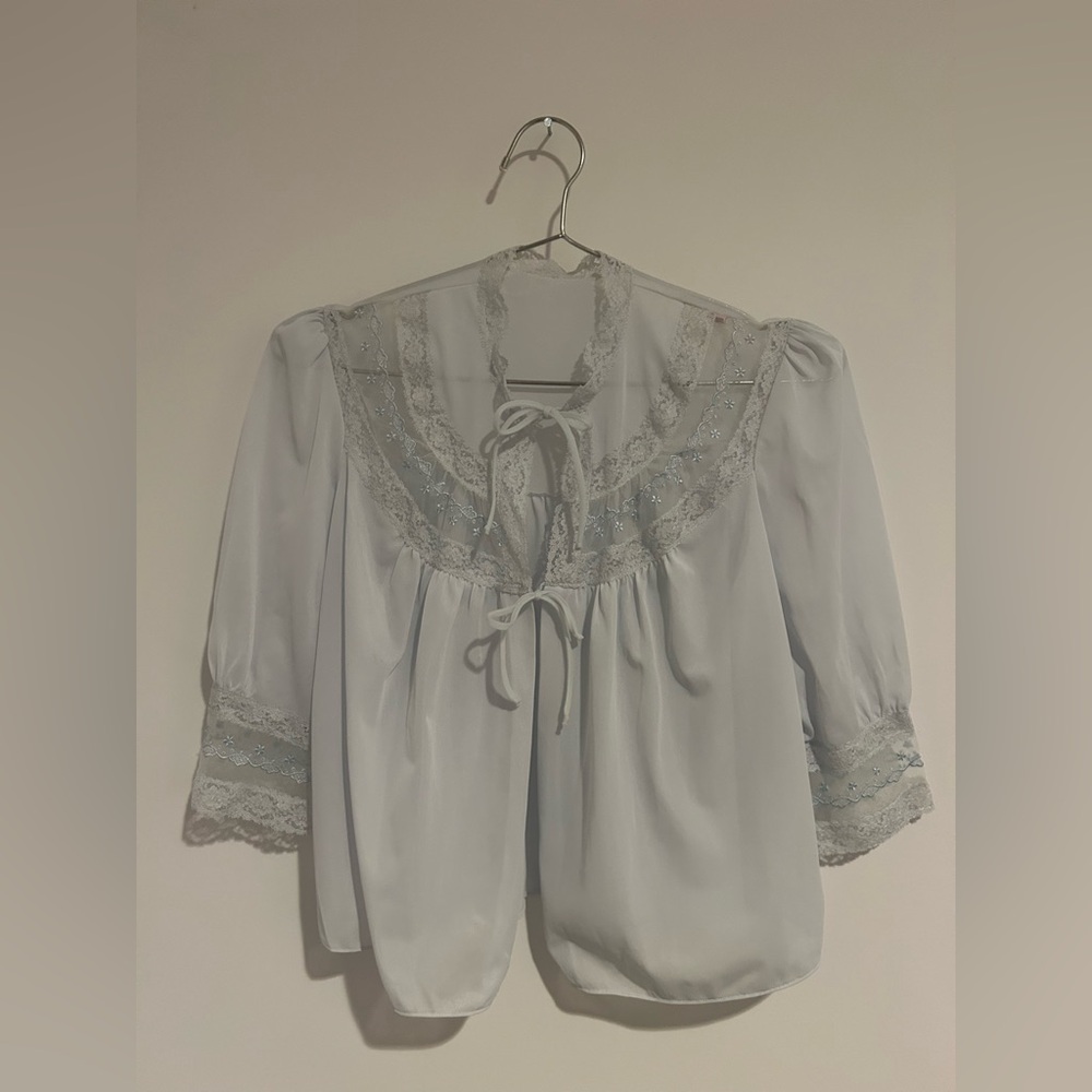 1960s Evette Baby Blue Lingerie Top